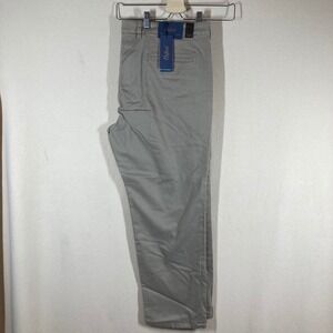 Oxford Mens Hadfield Cotton Chino Pant 42x30‎ Tan Flat Front Casual Professional
